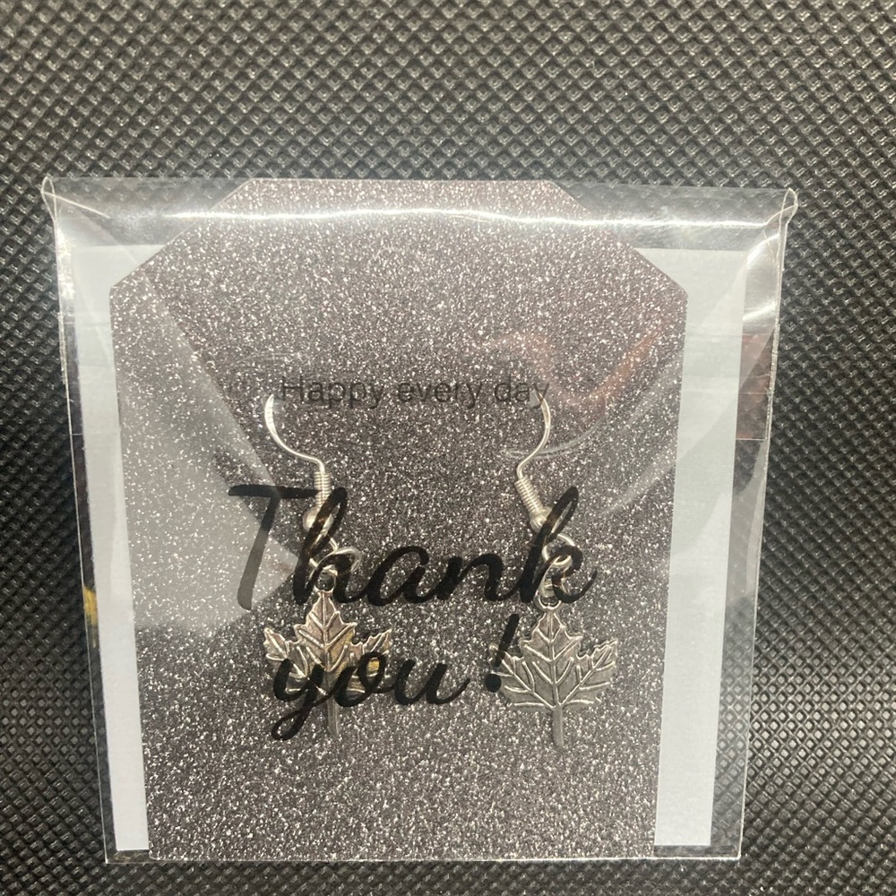 Silver Alloy Maple Leaf drop earrings